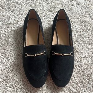 Elegant Black Loafers with Gold Accent